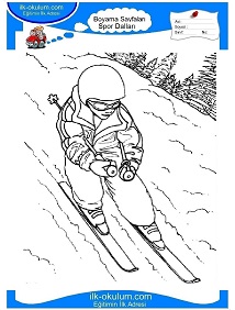 Çocuklar İçin Kayak Boyama Sayfaları 